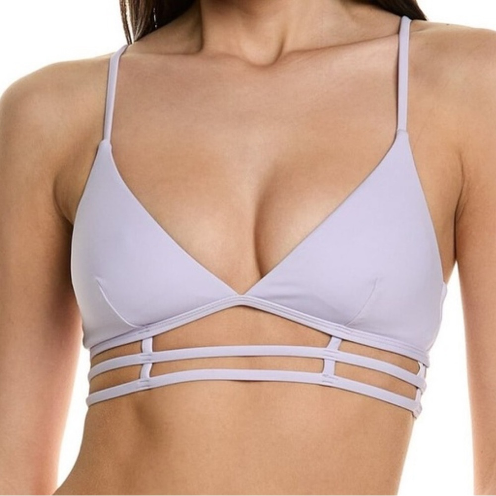 NWT JONATHAN SIMKHAI EUNICE lupine  Lavender Strappy swim top size medium